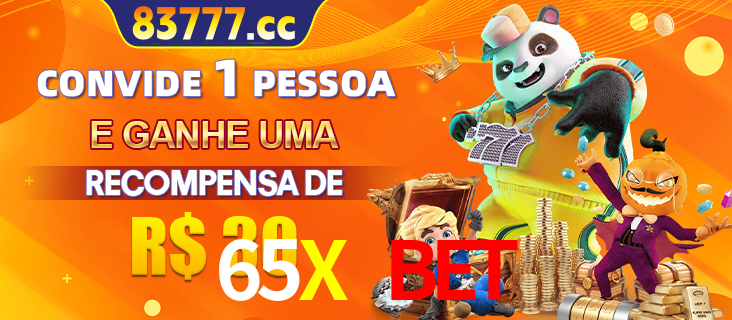 Banner institucional da 65X BET sobre parceria de marcas e criação de uma marca de excelência, apresentando os mascotes de jogos populares como o Fortune Tiger.
