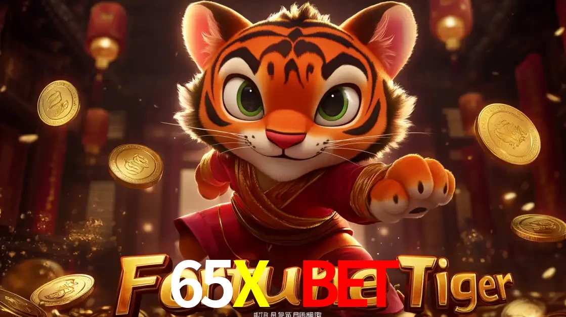 O carismático mascote do jogo de slot Fortune Tiger, um tigre fofo em pose de artes marciais, pronto para trazer sorte e multiplicadores de ganhos no cassino online 65X BET.